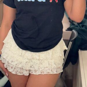 Windsor Ivory Lace Tiered Mini Skirt